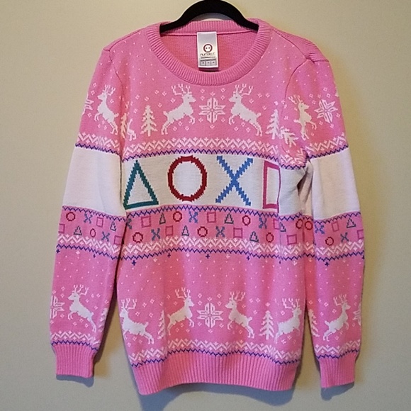 pink playstation christmas jumper